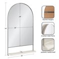 thumbnail image 2 of Kate and Laurel Chadwin Arch Wall Mirror with Shelf, Silver 20x34, 2 of 9