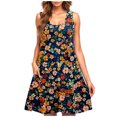 thumbnail image 2 of Ovzne Robes Grande Taille pour Femmes aux Formes Robe Décontractée pour Femmes Grande Taille Sans Manches à Col Rond Courte Robe Fleurie Robe Grande Taille Liquidation, 2 of 5