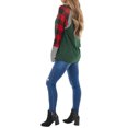 thumbnail image 4 of Women Plaid Stripe Print Colorblock Crew Neck Long Sleeve Pullover Shirt, 4 of 5