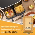 thumbnail image 3 of Air Fryer Disposable Paper Liner Rectangle for Ninja Dual Air Fryer, Air Fryer Parchment Paper Liners Rectangular Non-Stick, Air Fryer Liners for Ninja DZ201 DZ401, 3 of 6