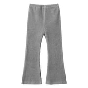 HNMKIU Stylish Girls Pants Comfortable Elastic Waist Casual Bottoms Ruffled Flare Trousers for Kids Fashionable Everyday Wear