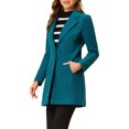 thumbnail image 4 of INSPIRE CHIC Manteau Long Classique pour Femme à Revers Cranté, Manches Longues, P Bleu Lac, 4 of 7