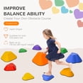 thumbnail image 3 of Qaba 11-Piece Multi-Color Stepping Stones - Balance & Sensory Play for Ages 3-8 - Indoor/Outdoor Activity Set, 3 of 7