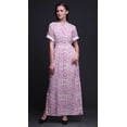 thumbnail image 4 of Bimba Rayon Floral & Leaves Ladies Long Gown Boho Beach Cocktail Party Maxi SlitDress-X-Large, 4 of 6