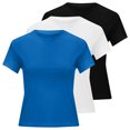 thumbnail image 5 of T-Shirts Élégants pour Femmes / Chandails Simples à Manches Longues pour Femmes Course à Pied Manches Longues Ensemble de 3 Pcs Chandails de Course à Manches Courtes Chandails à Manches Longues pour Femmes Tendance Coupe Ajustée Hauts Courts Manches Longues, 5 of 5