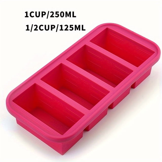 HLONK Silicone Freezing Tray with Lid - Large Food Freezer Mold Easy Clean Storage Container for Soups Broths & Leftovers Washable Ideal for Camping Dining & Fridge Use - Multipurpos