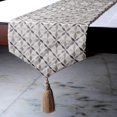 thumbnail image 3 of Le linge de table brodé HomeCentric 14 x 36 pouces de luxe avec des glands Ivoire, 3 of 3