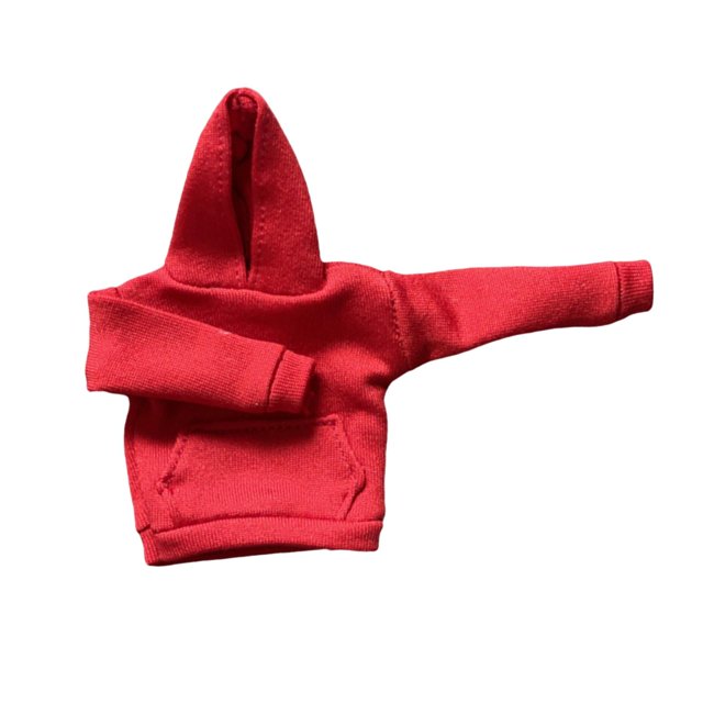 Mode Chandail à Capuchon à l'Échelle 1/12 Vêtements pour Figurines Masculines de 6 Pouces Déguisement Poupée Modèle Accessoires Rouge