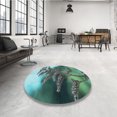 thumbnail image 4 of Ahgly Company Tapis d'Intérieur Lavable à la Machine, Carré, Transitionnel, Vert Turquoise Moyen, Tapis de Zone, 4 Pieds Carré, 4 of 7