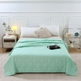 thumbnail image 4 of Matoen12 Solid Color Flannel Blankets for All Season, Polyester Soft Throw Blanket Lightweight Air Conditioning Quilt for Nap Sleep, Modern Style Home Decor Ideal for Gift, 60"x79", 1PC, Mint Green, 4 of 7
