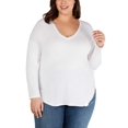 thumbnail image 2 of I.N.C Womens Tail Basic T-Shirt, White, Plus Size, 2X, 2 of 3