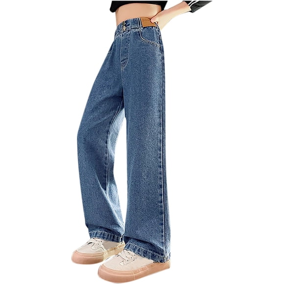 Funicet Pants for Girls,Baby Girl Pants,Girls Cowboy Wide Leg Pants New Product Girls Middle and Large Childrens Korean Edition Casual Pants Pants,Girls Pants Size 8