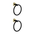 thumbnail image 1 of jesticaly Towel Ring Practical Fixing Rings Hanging Rack Exquisite Towels Hangers for Wall Hanger Stand for Home Bathroom Kitchen Use Black gold 2Set, 1 of 6