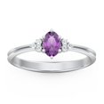 thumbnail image 2 of Birthstone Oval Ring with Shoulder Accents - Amethyst (February), 2 of 5