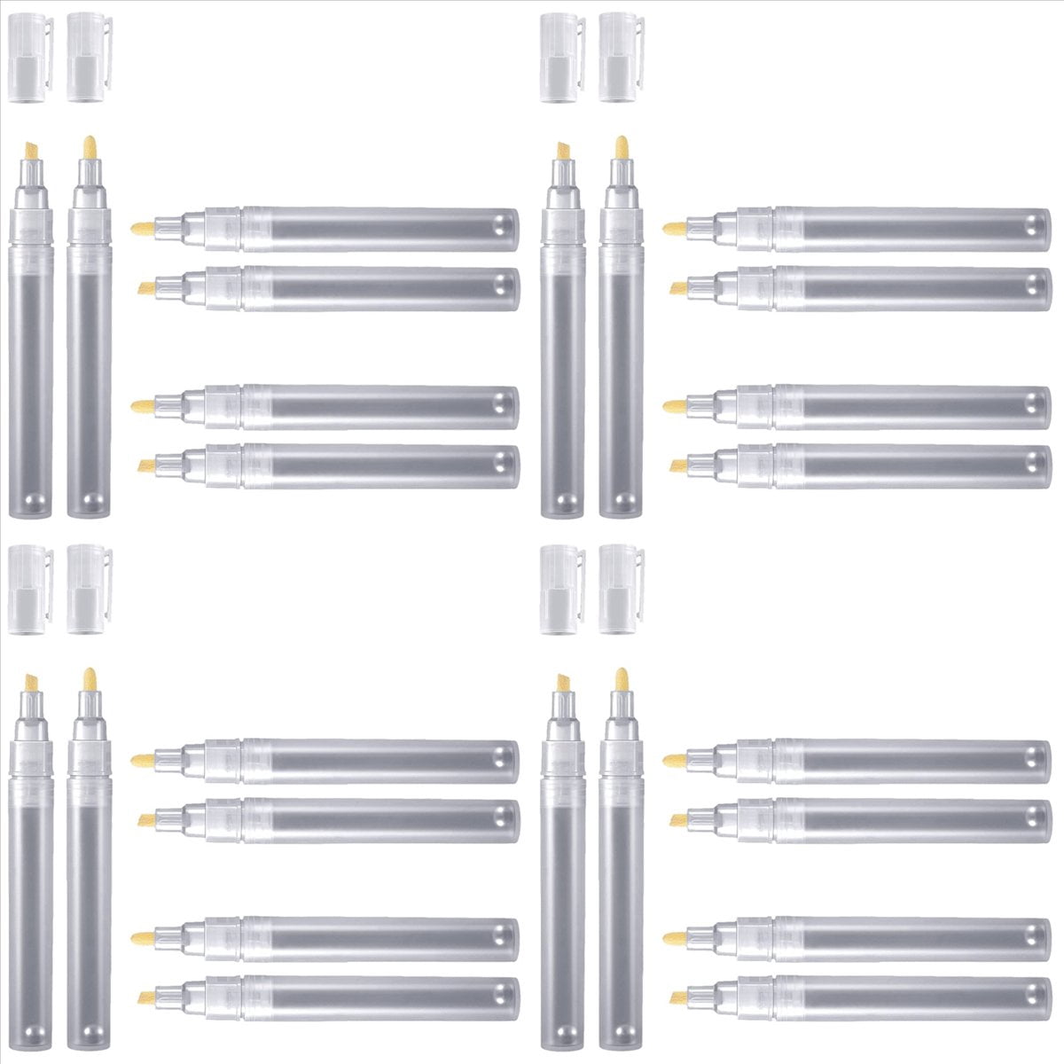 24 Empty Fillable Blank Paint Markers Refillable Paint Pen Fine Tip Graffiti Markers Acrylic Markers for Oil Painting,24 x Empty acrylic markers,Transparent White