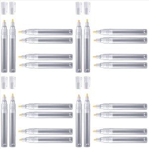 24 Marqueurs de peinture à blanc remplis vides Stylo de peinture rechargeable Fine Tip Graffiti Marqueurs acryliques pour la peinture à l'huile,24 x Marqueurs acryliques vides, Blanc transparent