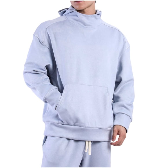 Workout Hoodie Pullover Sweatshirt Workout Sweatshirts Thick Sweatshirt Sweat Shirt for Mens Plus Size Hoodies, Light Blue, L