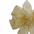 thumbnail image 3 of Northlight Glitter Striped 6-Loop Christmas Bow Decoration - 9" x 14" - Gold, 3 of 3