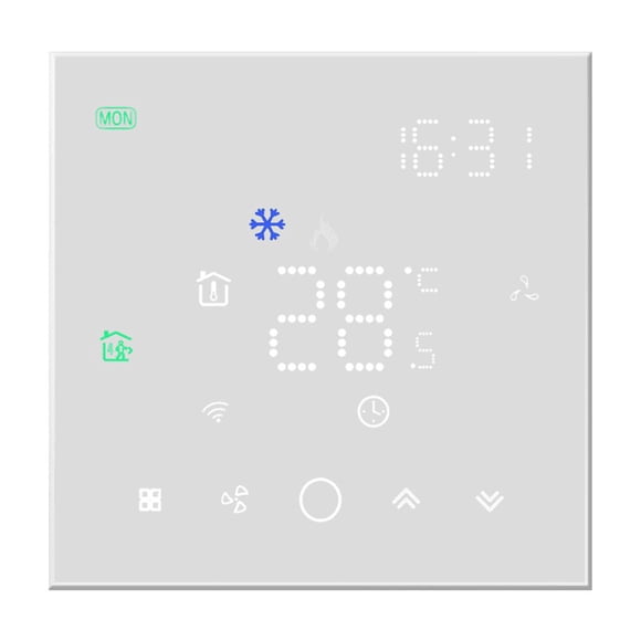 Smart Thermostat Wifi For Central Air Conditioner 2&4 Pipe Heating And Cooling Temperature 3 Speed Fan Wireless Controller ,Easy to Install