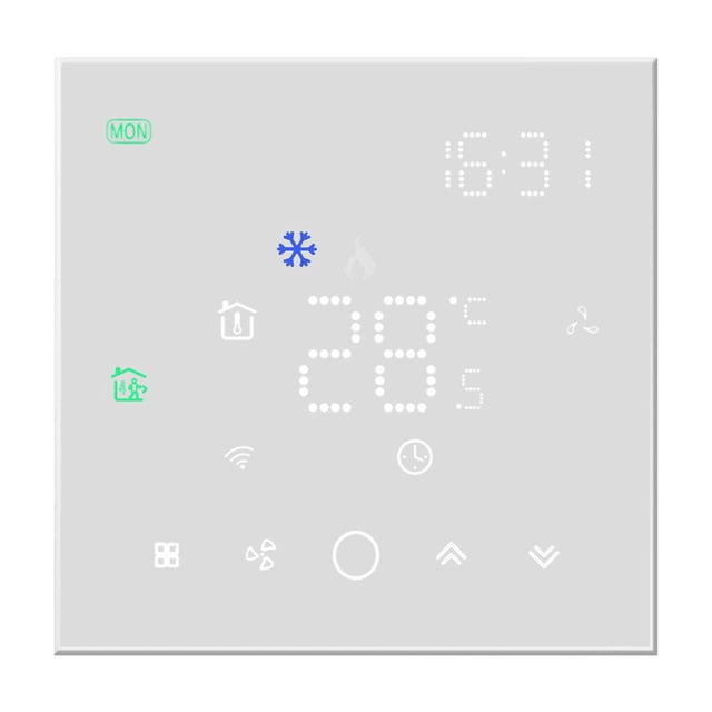 Smart Thermostat Wifi For Central Air Conditioner 2&4 Pipe Heating And Cooling Temperature 3 Speed Fan Wireless Controller ,Easy to Install