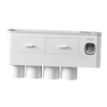 thumbnail image 2 of GUOOL Multifunctional Wall-Mounted Toothbrush Holder, Automatic Toothpaste Dispenser 4 cup gray, 2 of 9