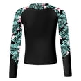 thumbnail image 1 of YiZYiF Kids Girls Sun Protection Tropical Long Sleeve Rash Guard Tops UPF 50+ Swim Shirt Bathing Suits Black 10, 1 of 5
