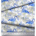 thumbnail image 3 of Soimoi Polyester Crepe Fabric Camouflage Texture & Flamingo Bird Printed Fabric 1 Yard 52 Inch Wide, 3 of 3