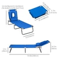 thumbnail image 3 of Outsunny Chaise Longue d'Extérieur Pliante, Chaise Longue de Plage Inclinable Portable avec Ouverture pour le Visage, Coussin Détachable, Dossier Réglable à 4 Positions, pour Patio, Jardin, au Bord de la Piscine, Bleu, 3 of 10
