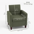 thumbnail image 3 of HOMCOM Fauteuil d'Appoint Moderne en Tissu avec Patins Antidérapants, Vert Foncé, 3 of 10