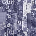 thumbnail image 1 of oneOone Polyester Spandex Dark Blue Fabric Asian Mix Floral Craft Projects Decor Fabric Printed By The Yard 56 Inch Wide, 1 of 4