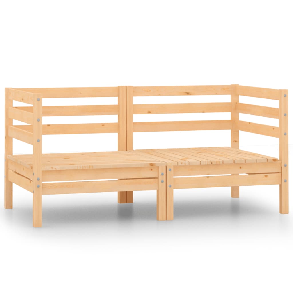 vidaXL Canapés d'Angle de Jardin 2 Pcs Pin Massif