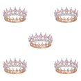 thumbnail image 2 of ZheElen Alloy Durable And Non-deforming Rhinestone For Wedding Or Cosplay Family Wedding Hair Crown Gold  + pink 5Set, 2 of 6