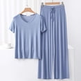 thumbnail image 1 of Weiqiqre Ensemble de Pyjama en Satin pour Femmes Pyjamas Rafraîchissants Ensembles d'Été Assortis Manches Courtes Ensemble de Détente Femmes, 1 of 3