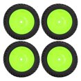 thumbnail image 1 of 1/10 RC Wheels, RC Rubber Tires Rubber Material With Nuts For 1/10 Flat Sports Car Green, 1 of 8