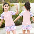 thumbnail image 2 of Pisexur Girls and Boys One Piece Rash Guard Swimsuit Kid Water Sport Short Swimsuit UPF 50+ Sun Protection Bathing Suits 1-16 Years, 2 of 3