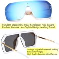 thumbnail image 3 of FEISEDY Classic Siamese One Piece Sunglasses Nice Rimless Stylish Retro Design for Women Men B2574, 3 of 6