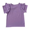 thumbnail image 2 of Chemises pour Filles, Enfants Blouse Ample Unie à Manches à Volants et Col Rond Style Western, 2 of 3