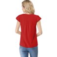 thumbnail image 3 of INSPIRE CHIC Blouse Haut pour Femme à Col en V, de Travail Décontracté, à Manches Courtes, 3 of 6