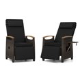 thumbnail image 2 of Costway Lot de 2 Fauteuils Inclinables de Patio en Osier avec Dossier et Repose-Pieds Réglables, Table d'Appoint Rabattable, 2 of 9