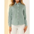 thumbnail image 2 of INSPIRE CHIC Chemise à Col à Revers pour Femme, Boutonnée, Manches Longues Retroussables, 2 of 6