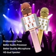 thumbnail image 3 of Rose Gold Wireless Bluetooth 4.1 Microphone with Dual 5W Speakers - 3-Layer Noise Reduction, Professional Multi-Function Panel, TF Card Support, 1800mAh Battery - Compatible with, 3 of 7