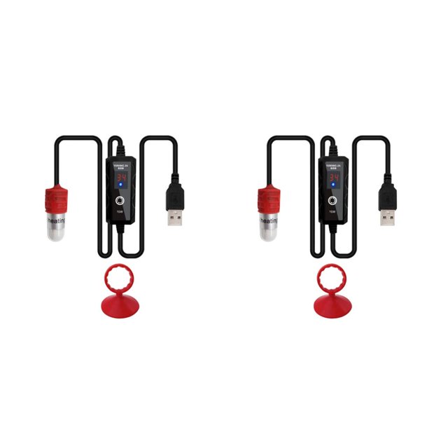 Ruiboury Compact Automatic Submersible Thermostat Heat Rod Water Aquarium Fish Tank Heater Heating Performance 15W 2Set