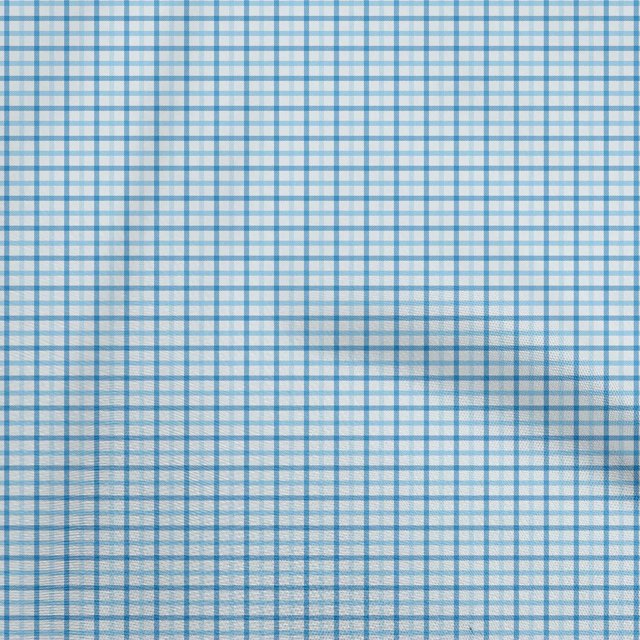 oneOone Viscose Jersey Blue2 Fabric Check Craft Projects Decor Fabric Printed By The Yard 60 Inch Wide