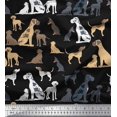 thumbnail image 1 of Soimoi Black Poly Georgette Fabric Mix Dog Fabric Prints By Yard 52 Inch Wide, 1 of 3