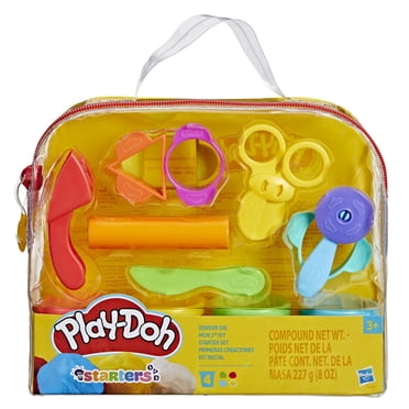 Play-Doh Trousse de départ, 9 accessoires, 4 pots de pâte à modeler, jouet préscolaire
