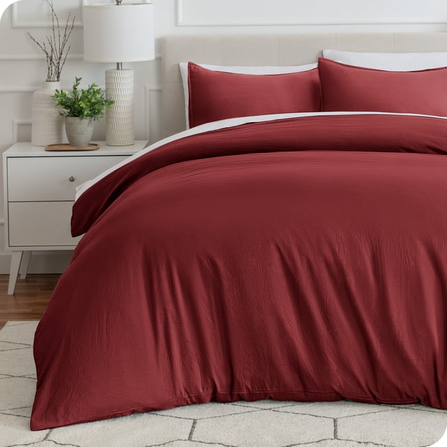 Bare Home Housse de Couette Sablée - Ultra Douce - Premium 1800 Collection - Ensemble 3 Pcs - Très Grand, Bois de Rose