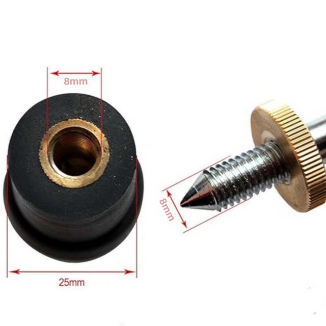 Endpin Stopper with Rubber Tip and Metal Screw for Upright Bass 10 mm Thread 10 mm Diameter 25 mm Length