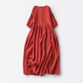thumbnail image 2 of Pompotops Robe Longue de Soirée Mode Femme Aguichant Manches 3/4 Dos Nu avec Dentelle en Solde, 2 of 4