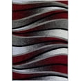 thumbnail image 1 of Dark Red Black Spirals Modern Contemporary Area Rug Carpet Tapis, 1 of 4