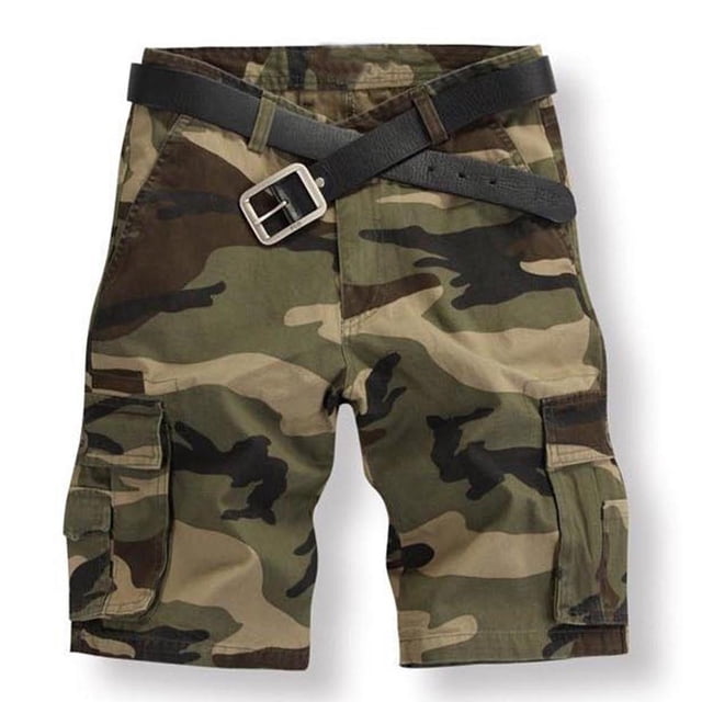Birdeem Men Casual Camouflage Fashion Zipper Button Pockets Cropped Cargo Shorts